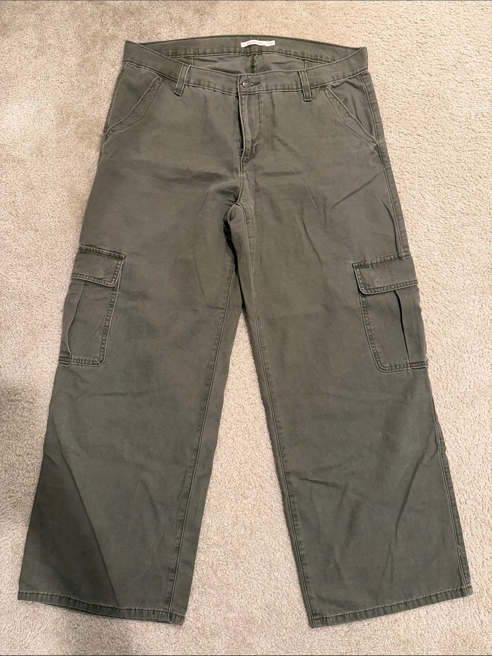 Levi's Olive Green Wide-Leg Cargo Pants